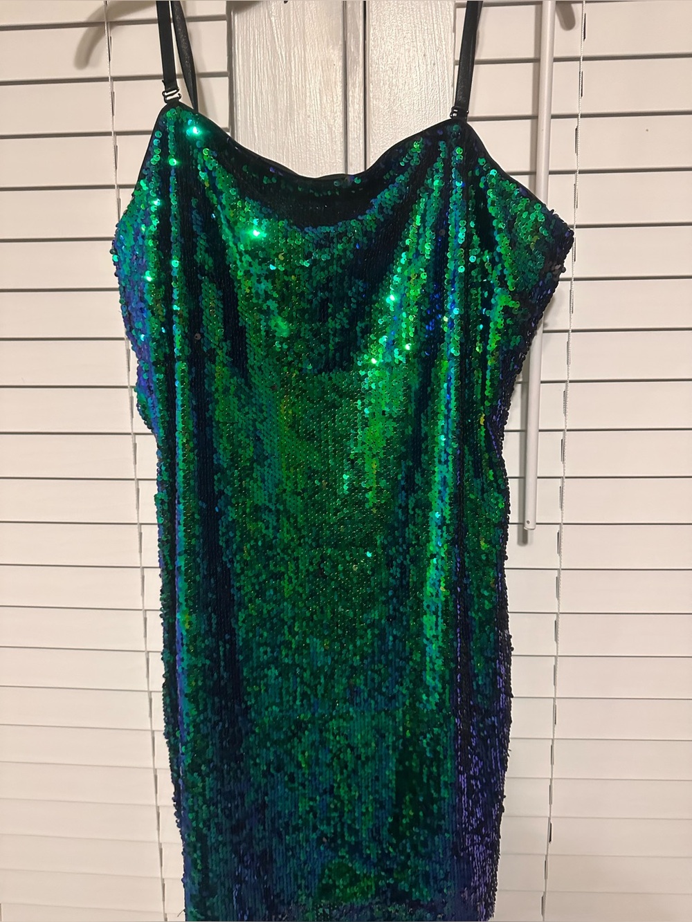 Forever 21 Green & Blue Sequin Slip Dress